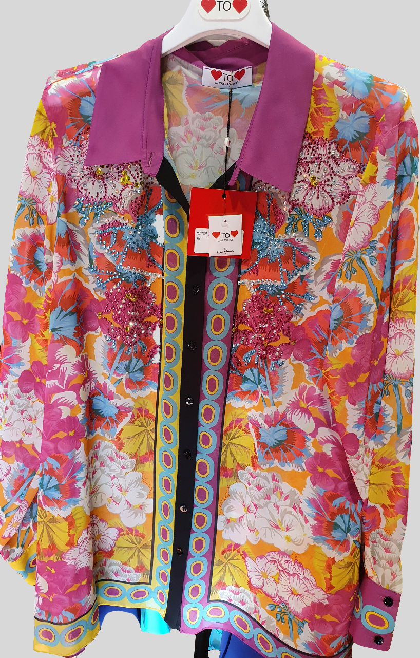 Camicia Mattiolo strass elegante multicolor